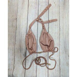 NUA Swim Women's Bikini Top Pink Tie Triangle Flattering Size XS